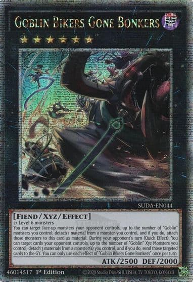 Goblin Bikers Gone Bonkers Quarter Century Secret Rare Supreme Darkness Yu-Gi-Oh! card