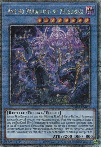Ame no Murakumo no Mitsurugi Quarter Century Secret Rare Supreme Darkness Yu-Gi-Oh! card