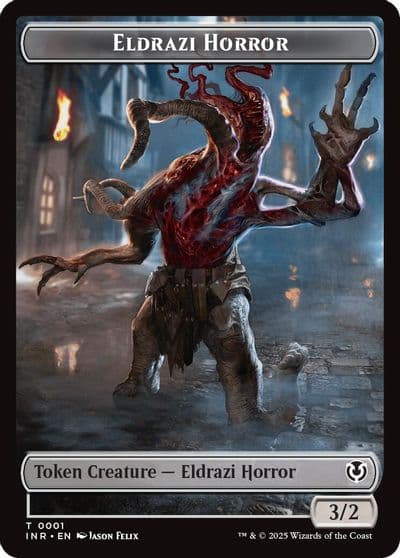 Eldrazi Horror Human Soldier 0003 Double Sided Token Innistrad Remastered Magic card