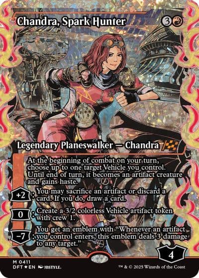 Chandra Spark Hunter Showcase Fracture Foil Aetherdrift Magic card