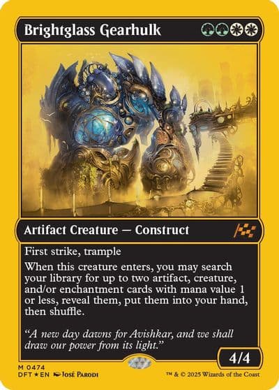 Brightglass Gearhulk First Place Foil Aetherdrift Magic card