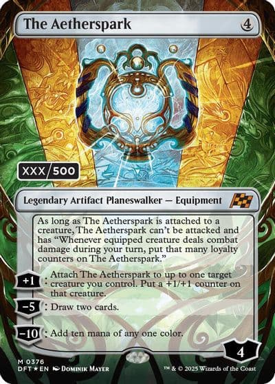 The Aetherspark Serial Numbered Aetherdrift Magic card