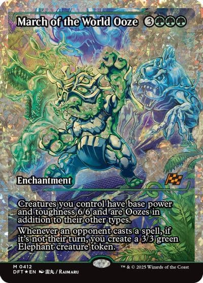March of the World Ooze Showcase Fracture Foil Aetherdrift Magic card