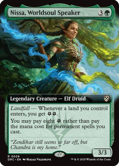 Nissa Worldsoul Speaker Extended Art Commander: Aetherdrift Magic card