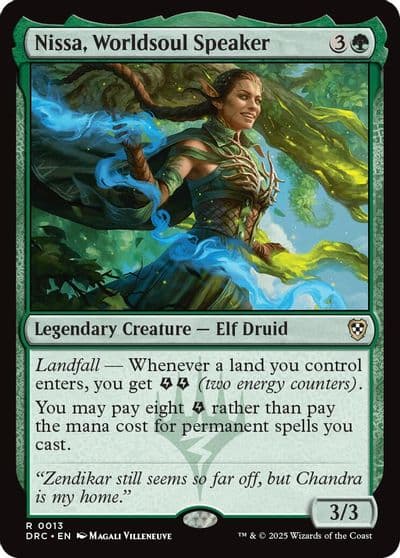 Nissa Worldsoul Speaker Commander: Aetherdrift Magic card