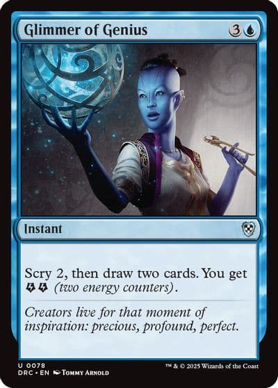 Glimmer of Genius Commander: Aetherdrift Magic card