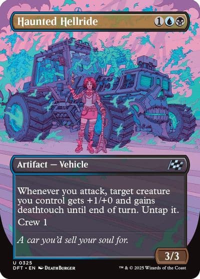 Haunted Hellride Borderless Aetherdrift Magic card