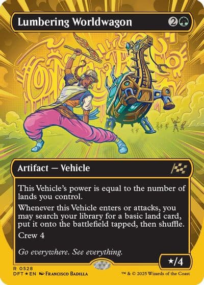 Lumbering Worldwagon Borderless First Place Foil Aetherdrift Magic card