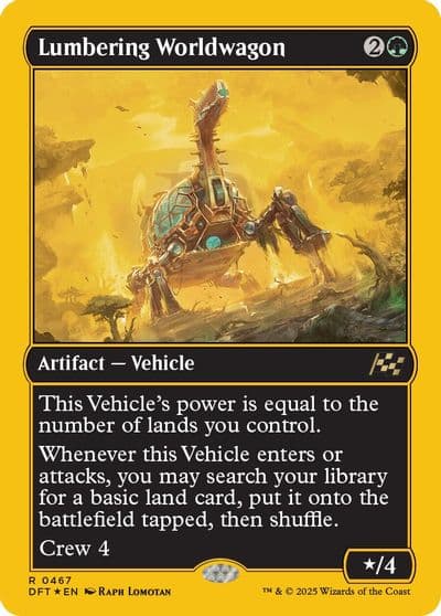 Lumbering Worldwagon First Place Foil Aetherdrift Magic card