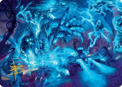 The Speed Demon Art Card Gold Stamped Signature Art Series: Aetherdrift Magic card