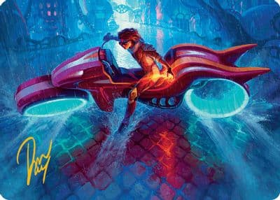 Chandra Spark Hunter Art Card Gold Stamped Signature Art Series: Aetherdrift Magic card