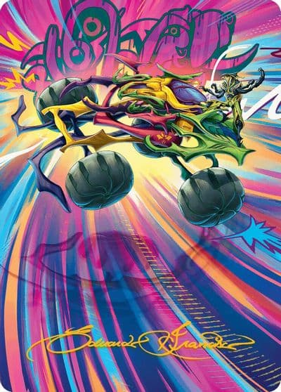 Thunderous Velocipede Art Card Gold Stamped Signature Art Series: Aetherdrift Magic card