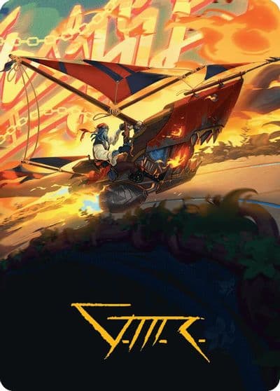 Boosted Sloop Art Card Gold Stamped Signature Art Series: Aetherdrift Magic card