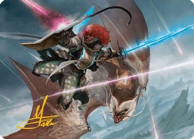 Caradora Heart of Alacria Art Card 14 54 Gold Stamped Signature Art Series: Aetherdrift Magic card