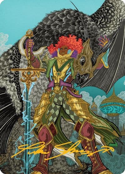 Caradora Heart of Alacria Art Card 3 54 Gold Stamped Signature Art Series: Aetherdrift Magic card