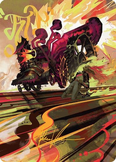 Rocketeer Boostbuggy Art Card Gold Stamped Signature Art Series: Aetherdrift Magic card