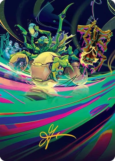Thundering Broodwagon Art Card Gold Stamped Signature Art Series: Aetherdrift Magic card