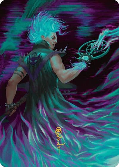 Winter Cursed Rider Art Card Gold Stamped Signature Art Series: Aetherdrift Magic card