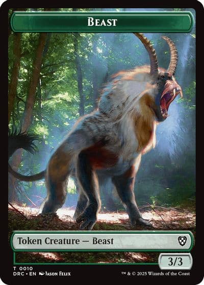 Beast 0010 Beast 0011 Double Sided Token Commander: Aetherdrift Magic card