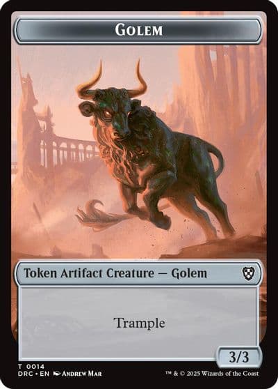 Golem 0014 Golem 0015 Double Sided Token Commander: Aetherdrift Magic card