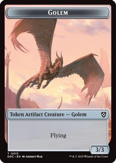 Golem 0013 Nalaar Aetherjet Double Sided Token Commander: Aetherdrift Magic card