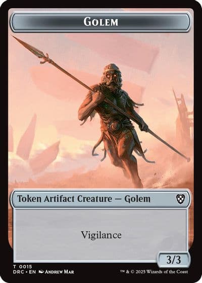 Golem 0015 Thopter 0009 Double Sided Token Commander: Aetherdrift Magic card