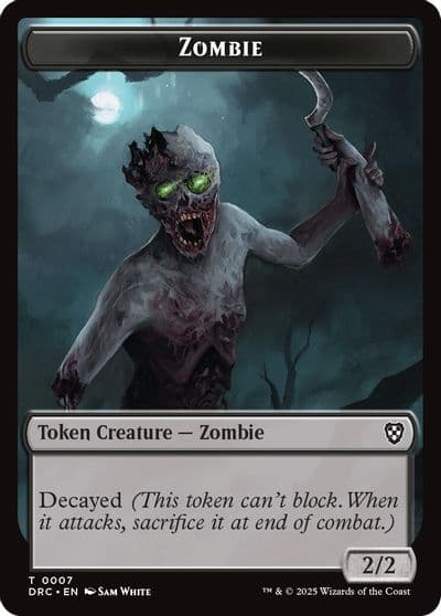 Zombie 0007 Zombie 0003 Double Sided Token Commander: Aetherdrift Magic card
