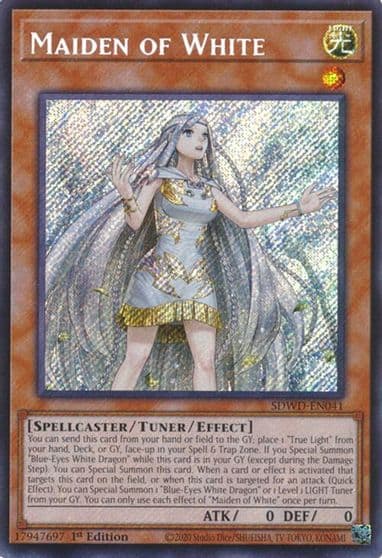 Maiden of White Secret Rare Structure Deck: Blue-Eyes White Destiny Yu-Gi-Oh! card