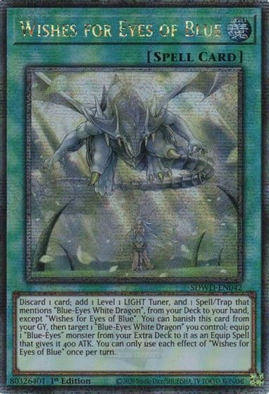 Wishes for Eyes of Blue Quarter Century Secret Rare Structure Deck: Blue-Eyes White Destiny Yu-Gi-Oh! card