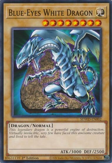 Blue Eyes White Dragon SDWD EN002 Structure Deck: Blue-Eyes White Destiny Yu-Gi-Oh! card