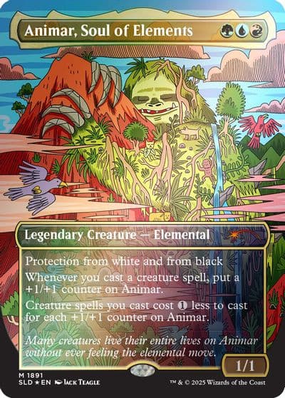 Animar Soul of Elements Rainbow Foil Secret Lair Drop Series Magic card