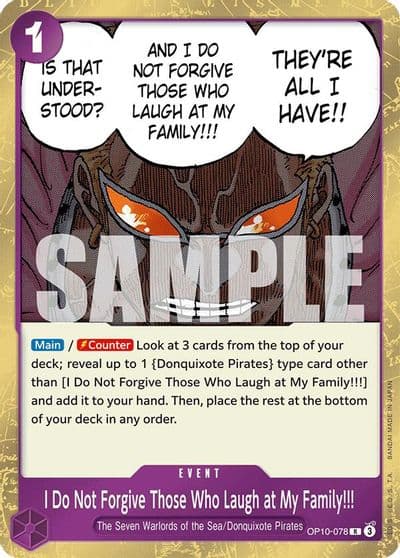 I Do Not Forgive Those Who Laugh at My Family Royal Blood One Piece card