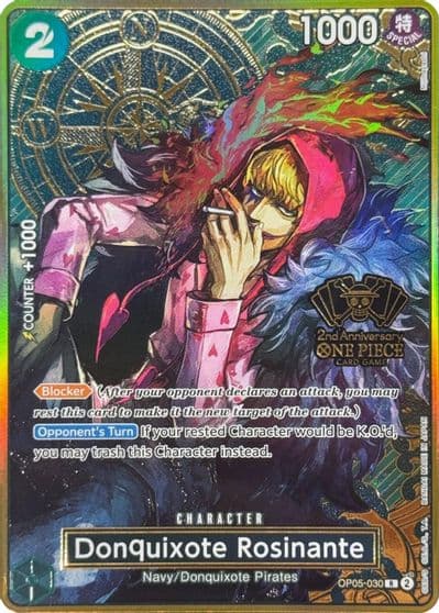 Donquixote Rosinante One Piece Japanese Version 2nd Anniversary Set One Piece Promotion Cards One Piece card