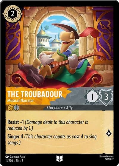 The Troubadour Musical Narrator Archazia's Island Lorcana card