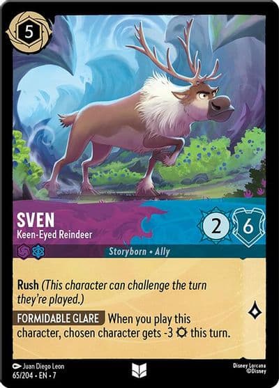 Sven Keen Eyed Reindeer Archazia's Island Lorcana card