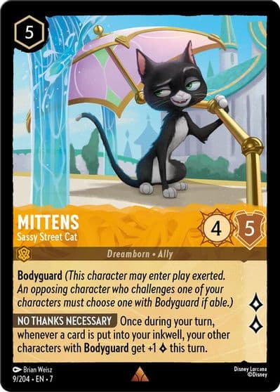 Mittens Sassy Street Cat Archazia's Island Lorcana card