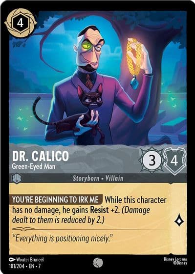 Dr Calico Green Eyed Man Archazia's Island Lorcana card