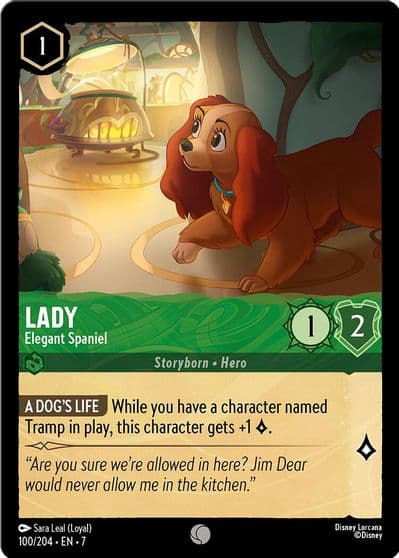 Lady Elegant Spaniel Archazia's Island Lorcana card