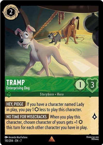 Tramp Enterprising Dog Archazia's Island Lorcana card