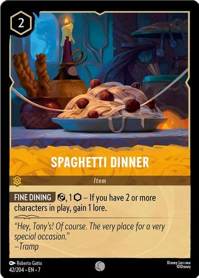Spaghetti Dinner Archazia's Island Lorcana card