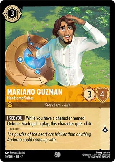 Mariano Guzman Handsome Suitor Archazia's Island Lorcana card
