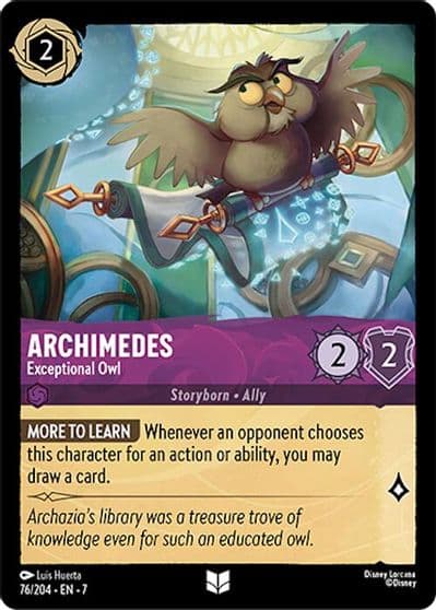 Archimedes Exceptional Owl Archazia's Island Lorcana card