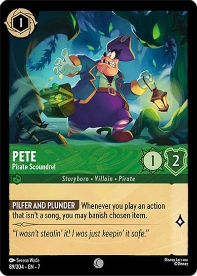 Pete Pirate Scoundrel Archazia's Island Lorcana card