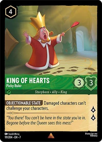 King of Hearts Picky Ruler Archazia's Island Lorcana card