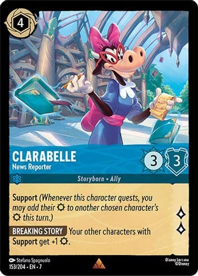 Clarabelle News Reporter Archazia's Island Lorcana card