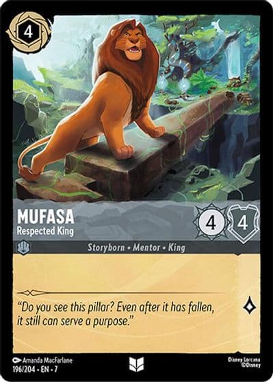 Mufasa Respected King Archazia's Island Lorcana card