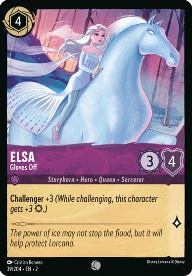 Elsa Gloves Off Errata Version Rise of the Floodborn Lorcana card