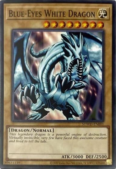 Blue Eyes White Dragon SDWD EN001 Unlimited Misprint Structure Deck: Blue-Eyes White Destiny Yu-Gi-Oh! card