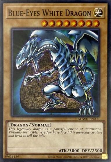 Blue Eyes White Dragon SDWD EN002 Unlimited Misprint Structure Deck: Blue-Eyes White Destiny Yu-Gi-Oh! card