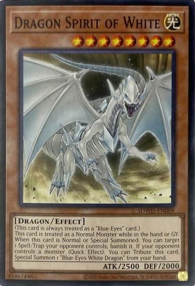 Dragon Spirit of White Unlimited Misprint Structure Deck: Blue-Eyes White Destiny Yu-Gi-Oh! card